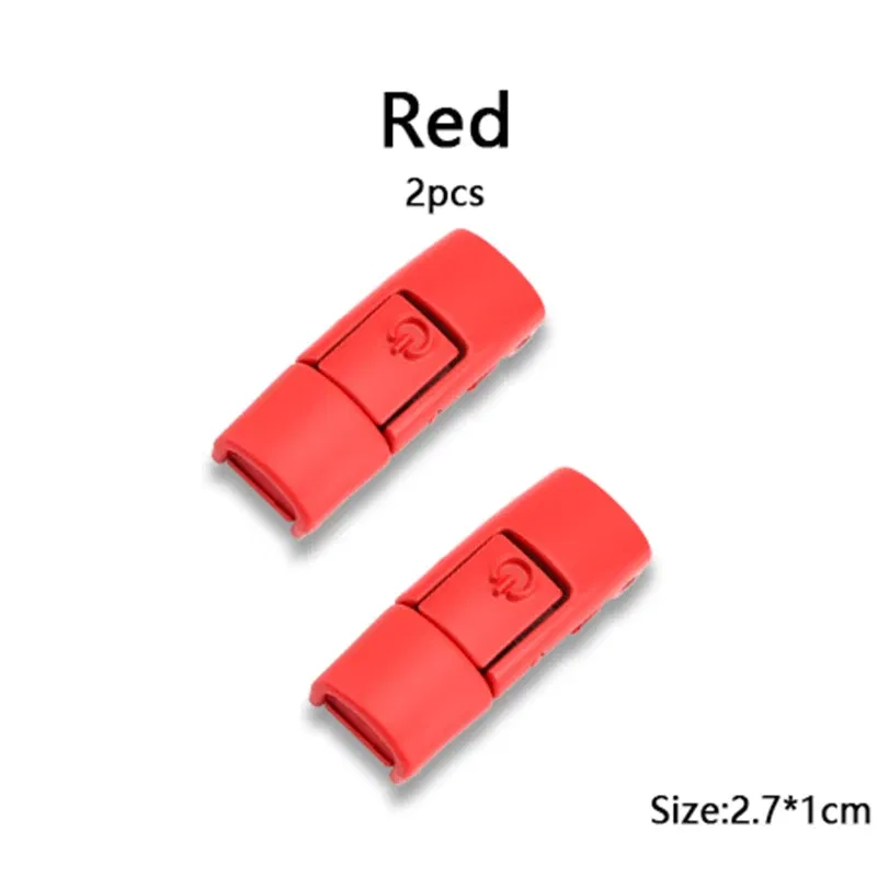 Color: Red - Switches Colorful Metal Buckle No Tie Shoe Laces Press Lock Shoelaces Without Ties Elastic Flat Shoelace Sneaker Kids Adult