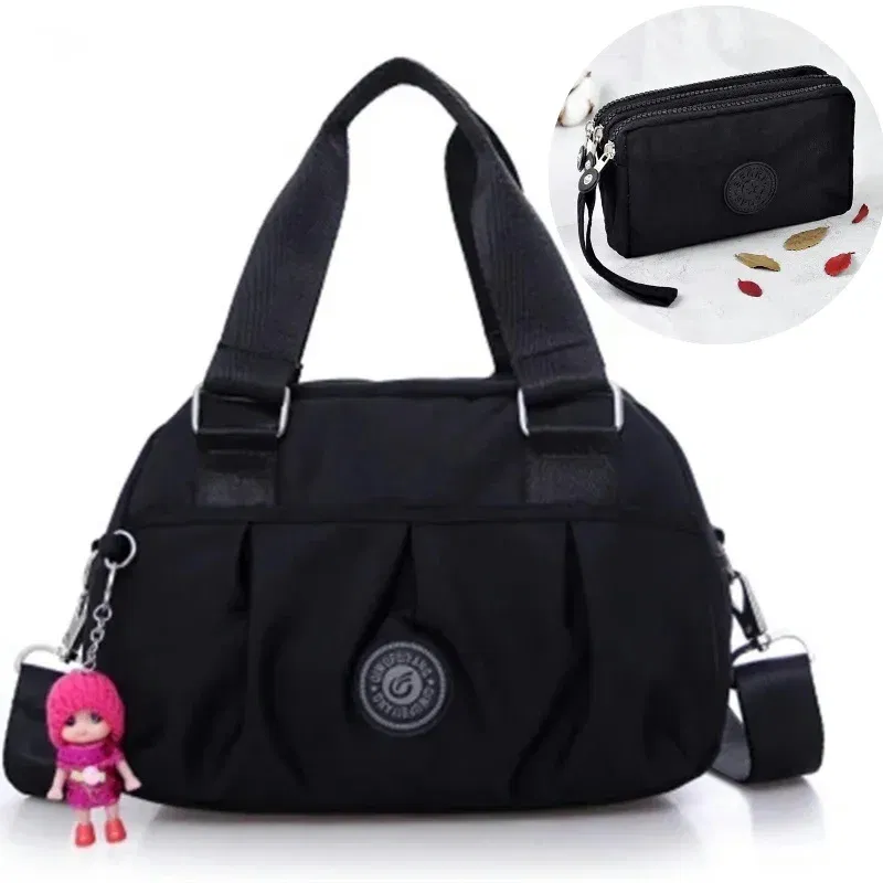 Color: black - Crossbody Bags for Women Simple Canvas Square waterproof Bag Designer Luxury Women's Bag 2024 Fashion Female Handbags for Women