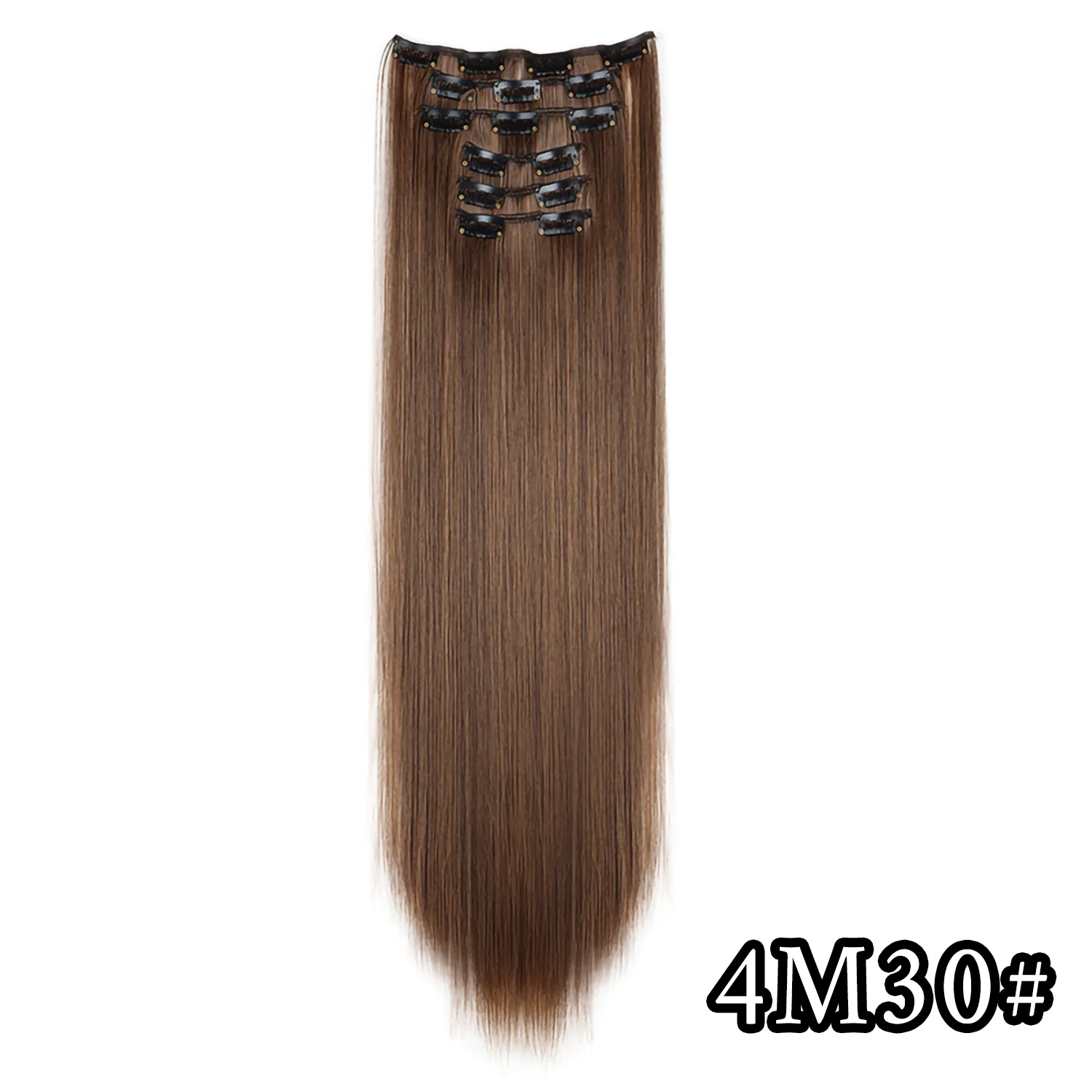 Color: P2/613, Stretched Length: 24inches - 24Inch 16 Clips in Hair Extensions Long Straight Hairstyle Synthetic Blonde Black Hairpieces Heat Resistant False Hair Daily Use