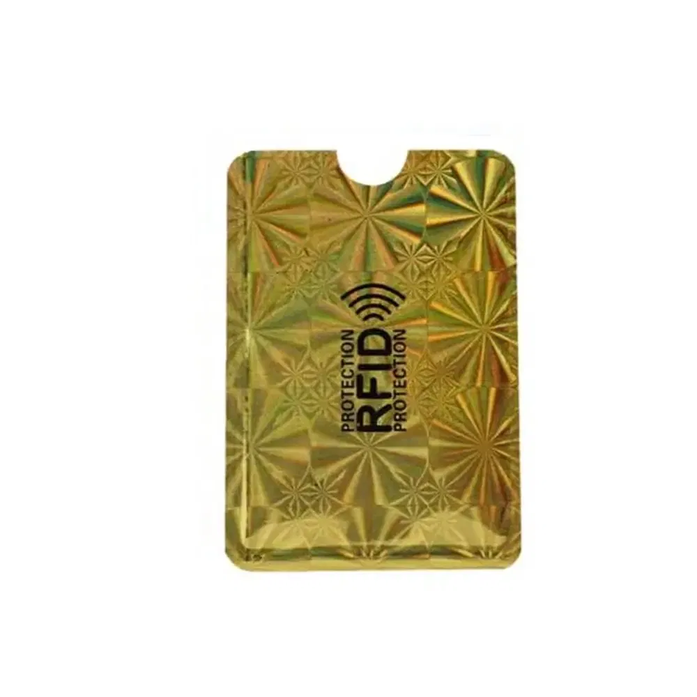 Color: black - 5pcs Anti-theft RFID Card Holder Colorful Aluminium Reader Lock Passport Protector Sleeves Safety Credit Card Sleeves