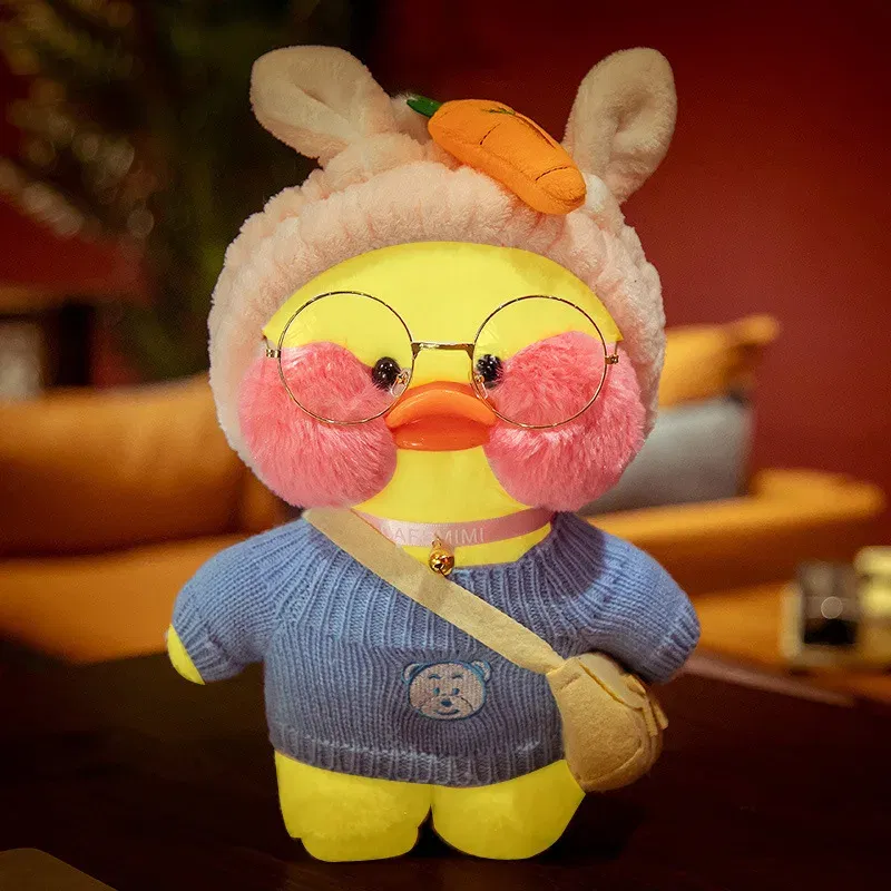 Color: Red, Height: 11cm-30cm - 30cm Cute LaLafanfan Cafe Duck Plush Toy Kawaii LaLafanfan Duck Doll Soft Stuffed Animal Plush Pillow Birthday Gifts for Kids