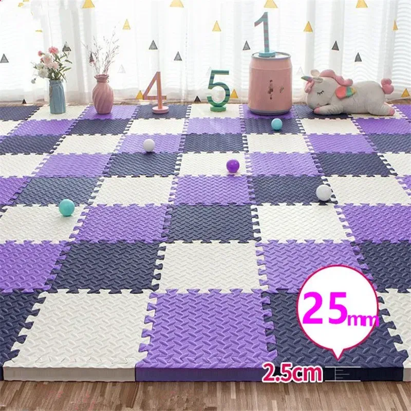 Color: DARK GRAY - Baby Mat 6PCS 30x30cm Tatame Play Mats Thick 2.5cm Baby Game Mat Tatames Foot Mat Floor Mat Puzzle Mat Playmat Baby Playroom Mat
