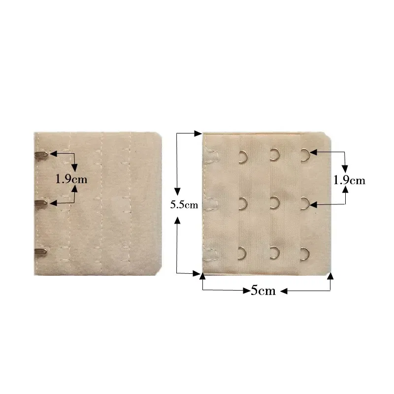 Color: antique silver - 3Pcs 5cm Back Bra Extender Clip Extension 3 Row 3 Button Bra Strapless Extensions Women's Underwear Expander Bra Lengthen Hook