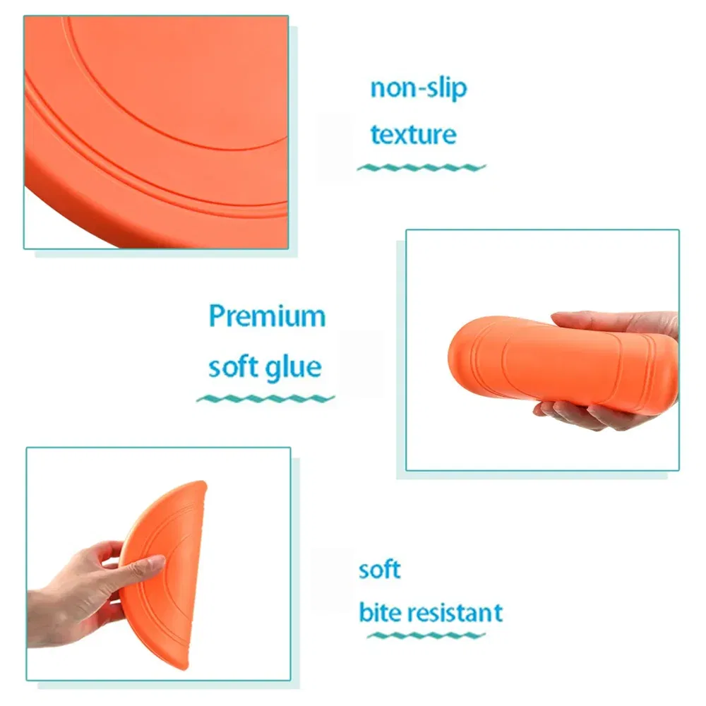 Color: Green - Dog Flying Discs Silicone Flying Saucer Floating Bite Resistant Dog Interactive Game Toy Pet Training Supplies