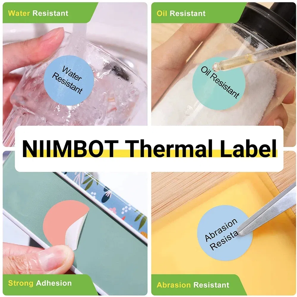 color: GRAY - Niimbot Round Color Label Sticker Self-adhesive Waterproof Thermal Sticker Label for B1/B21/B3S Label NIIMBOT
