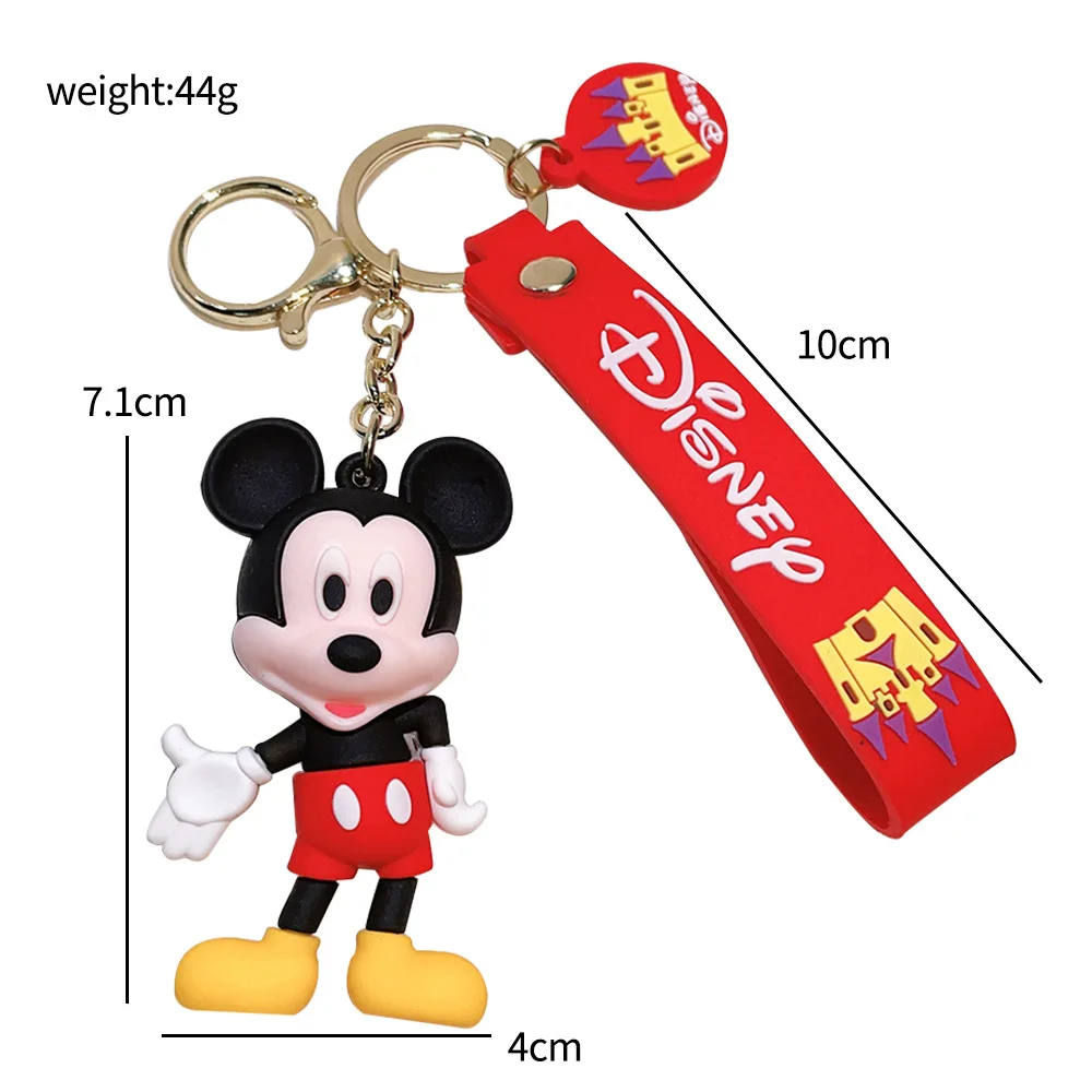 Color: VIOLET/?«?—?…° - Disney Mickey Keychain Cartoon Stitch Cute Minnie Keyring Anime Student Bag Hanging All-match Car Key Chain Christmas Gifts
