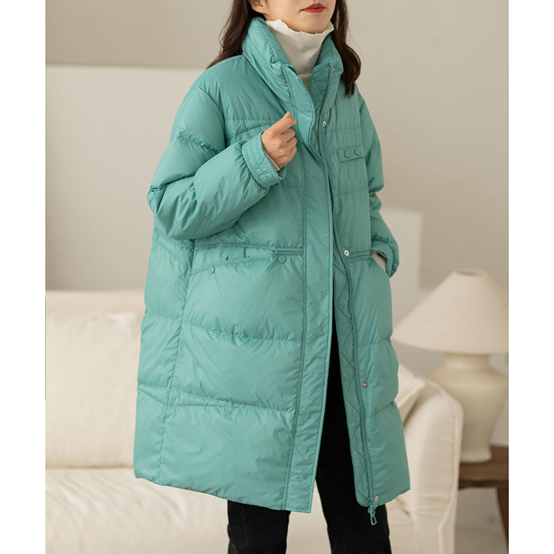 Down Jacket Women's 2022 Winter Leisure Medium Long Loose Korean Warm White Duck Down Jacket Winter Coat Women Jackets for Women