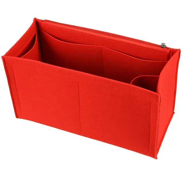 Color: Red, Size: XL - Felt Cloth Insert Bag Fits BOOK TOTE Makeup Handbag Organizer Travel Inner Purse Cosmetic Bag Mommy Bag Fit ONTHEGO Tote