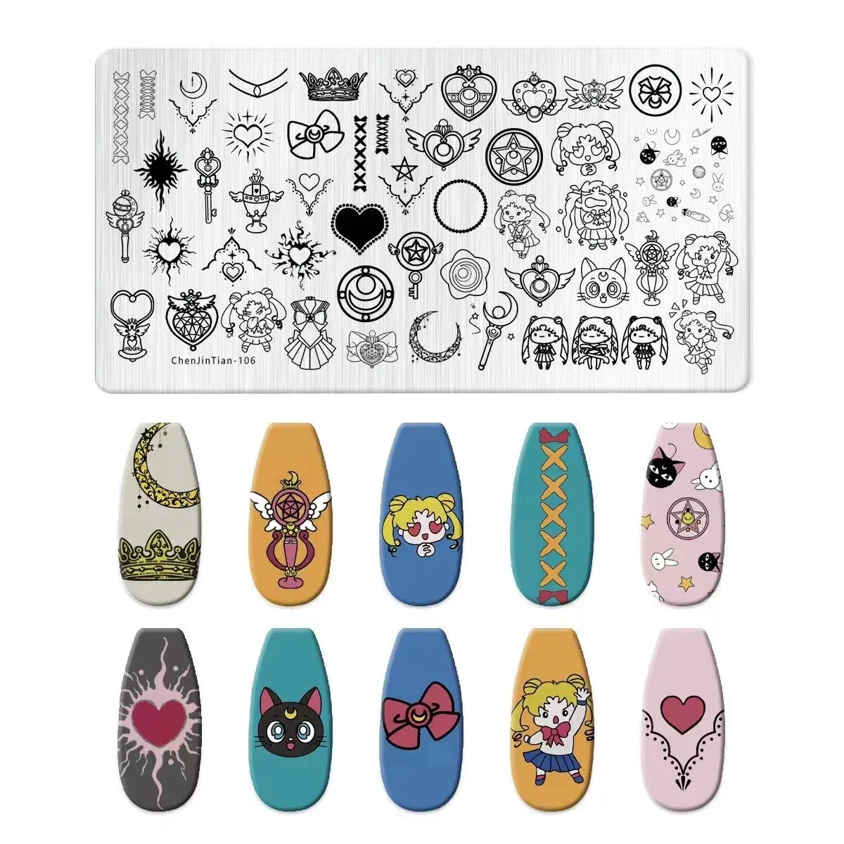 Color: Pink - Cartoon Animal Nail Art Templates Stamping Plate Palace style Design Flower Glass Temperature Lace Stamp Templates Plates Image