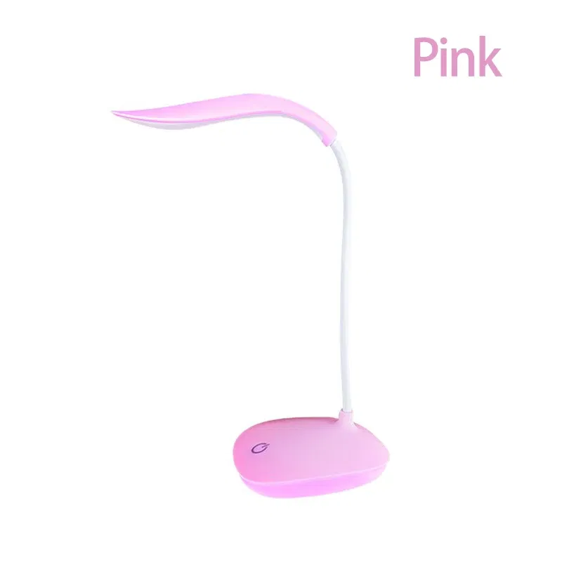 Body Color: Pink - LED Reading Desk Lamp Portable Desk Lamp USB Charging Table Light Touch Dimming Learn Eye Protection Light Room Office Lighting