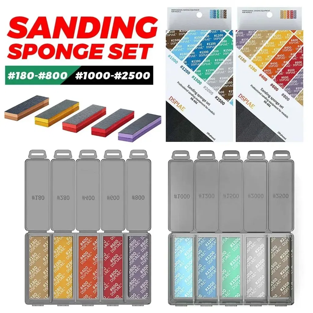Color: GOLD - DSPIAE SS-S01 SS-S02 Model Sponge Sandpaper Combo Set for Gundam Model Making Tool Grinding Polishing Sanding Paper DIY Craft