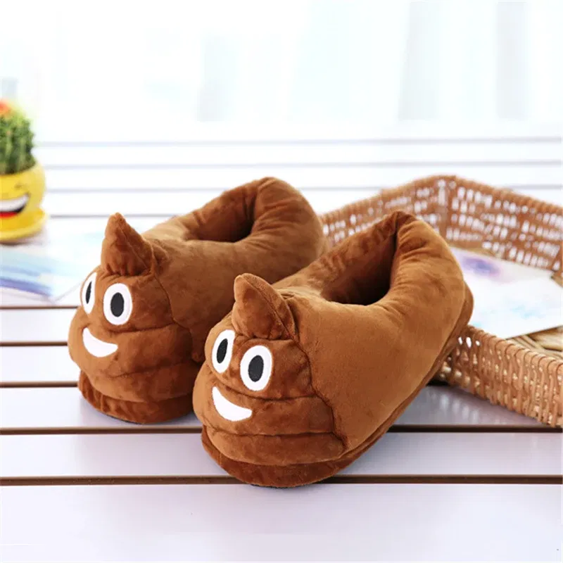 Color: Brown, Shoe Size: 41 - Indoor Slippers Warm Winter Home Fluffy New Fashion Men Women Bread Demon Soft Plush Shoes Unisex Cute Funny Christmas Gift