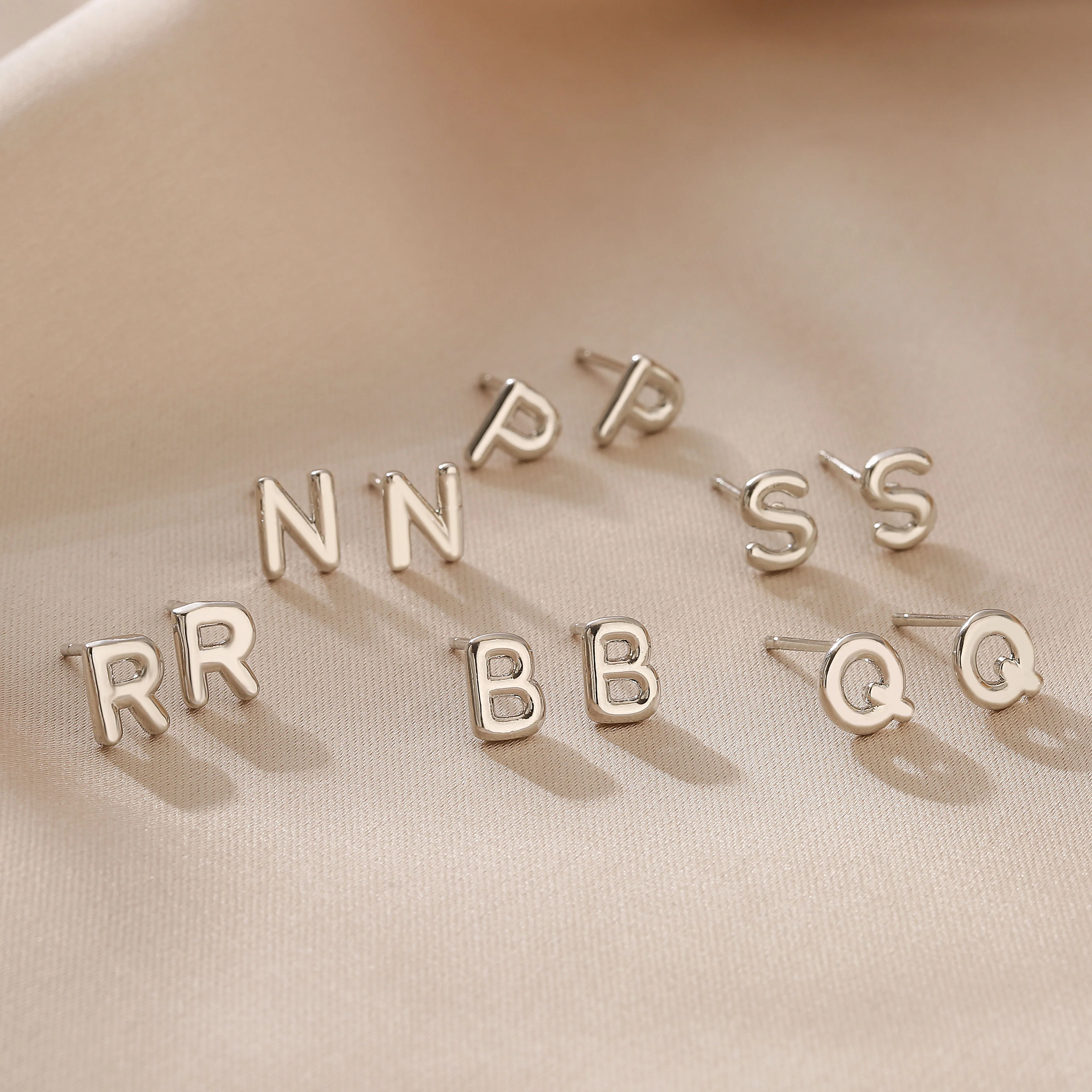 Metal Color: Gold-color, Ships From: CHINA, Main Stone Color: Blue - HECHENG,Initial Letter Earring For Women Men A-Z 26 Letters Stud Earrings,Brass 18K Plated ear stud Jewelry