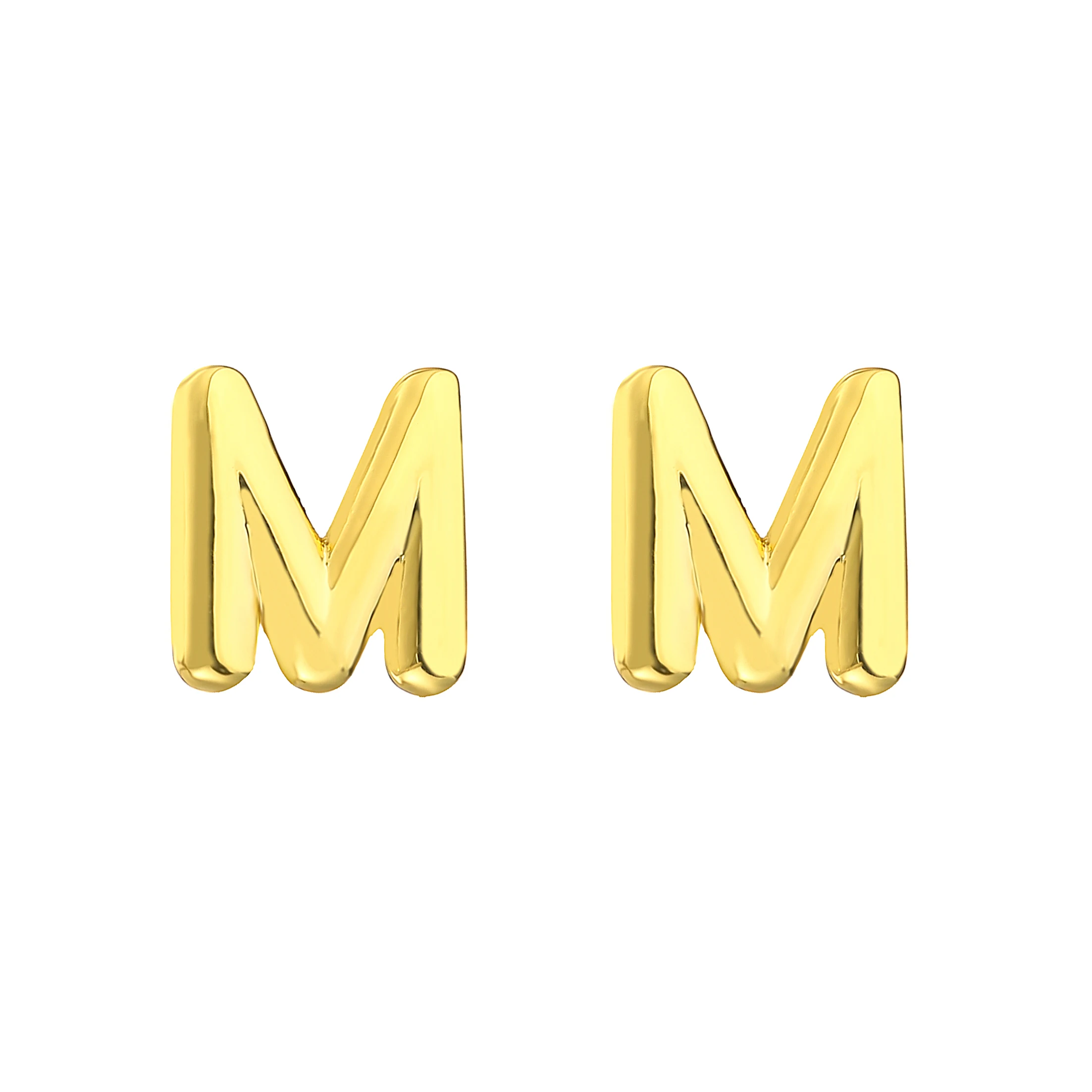 Metal Color: Gold-color, Ships From: CHINA, Main Stone Color: Blue - HECHENG,Initial Letter Earring For Women Men A-Z 26 Letters Stud Earrings,Brass 18K Plated ear stud Jewelry