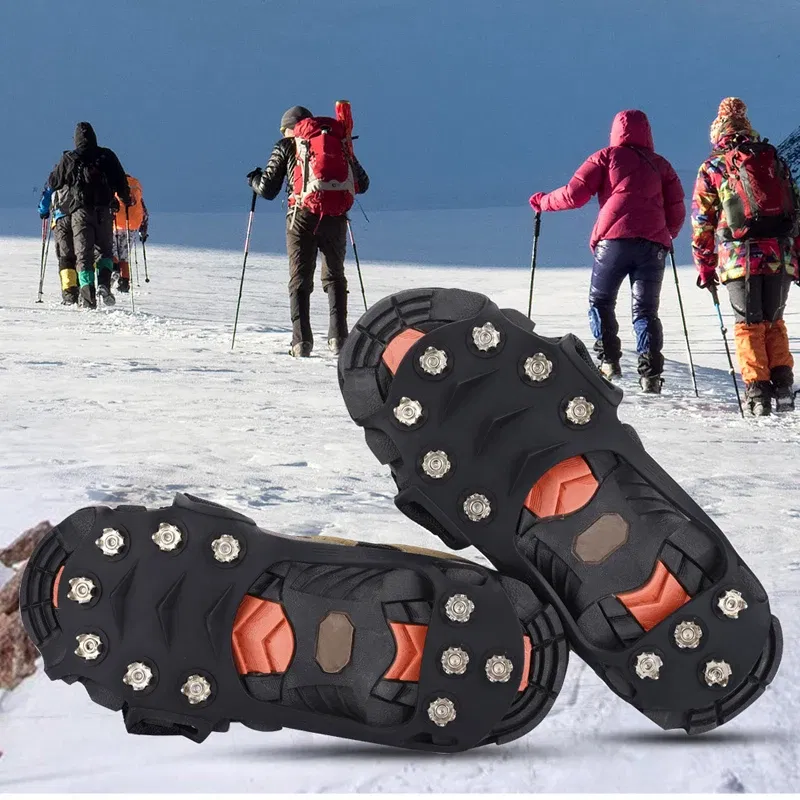 Shoe Size: 12.5, Ships From: CHINA - 11 Teeth Crampons Outdoor Hiking Climbing Snow And Ice Gripper Anti-slip Covers for Winter Shoes Spikes Snow Shoe Accessories