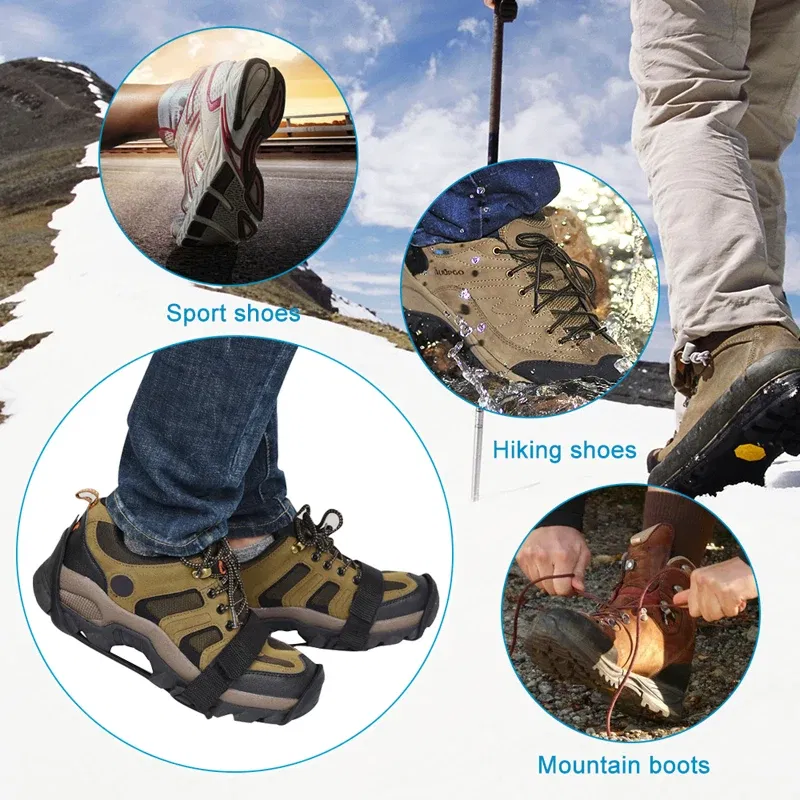 Shoe Size: 12.5, Ships From: CHINA - 11 Teeth Crampons Outdoor Hiking Climbing Snow And Ice Gripper Anti-slip Covers for Winter Shoes Spikes Snow Shoe Accessories