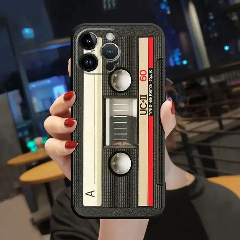 Color: Beige, Material: Silicon - Magnetic Radio Tape Cassette Pattern Phone Case For Samsung Galaxy S10 S20 S21 S22 S23 S24 FE Plus Ultra Note 20 Phone Cover