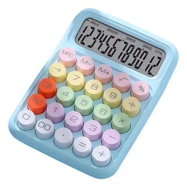 Color: Blue - Ins Dopamine Candy Color Calculators Large Display Mechanical Dot Keyboard Back To School Supplies Students/Finance Stationery