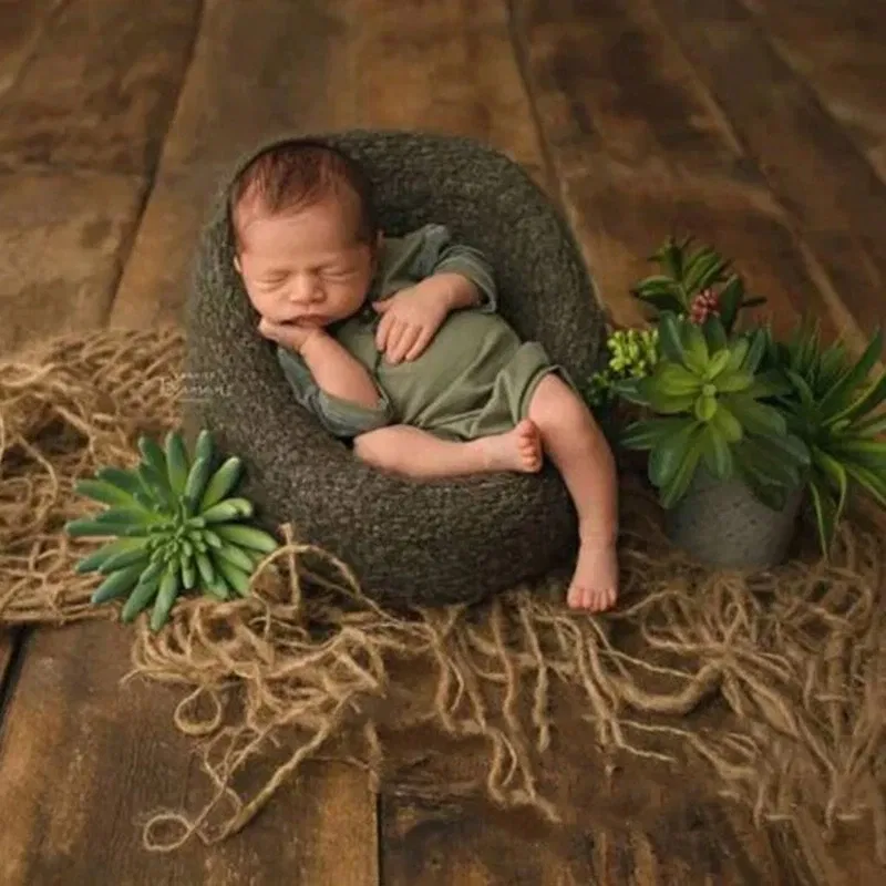Color: Black - Newborn Photography Prop Chunky Burlap Layer Net Hessian Jute Backdrop Blanket Photography Baby Props Photo Props Studio Accesso