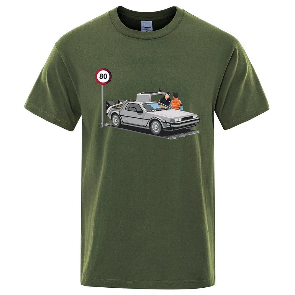 Color: Brown, Size: L - I Was Caught Speeding Funny Printed T-Shirts Men Fashion Casual Short Sleeves Loose Oversized T Shirt Breathable Cotton Tees
