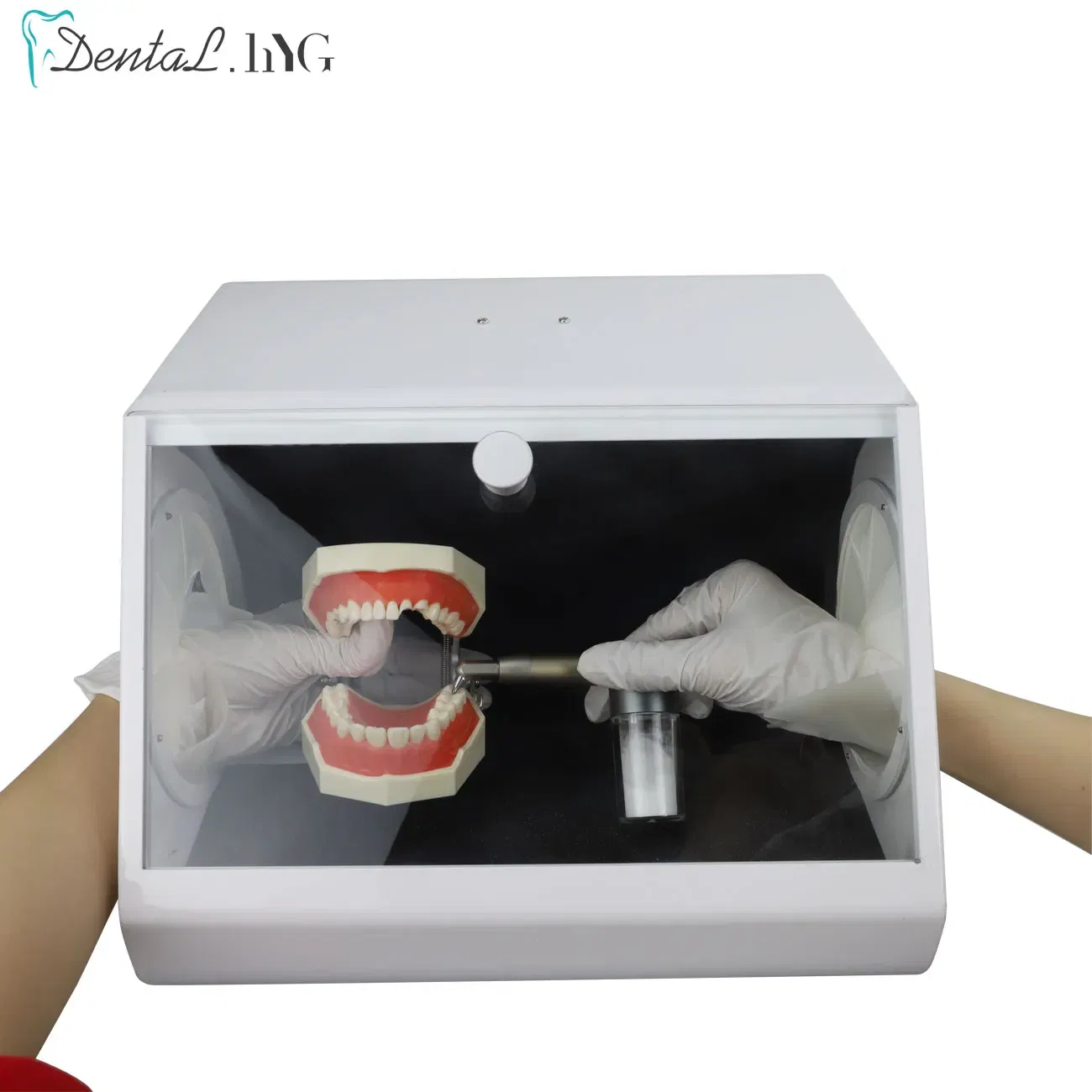 Color: Red - Dental Dust Collector Grinding Polishing Sandblasting Dust Box Lab Dental Equipment Sandblaster Dentist Tools