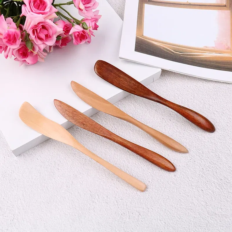 Color: black - Wooden Marmalade Knife Mask Butter Knife Cheese Dessert Jam Tabeware Dinner Breakfast Toast Bread Thick Handle Knife Kichen Tool