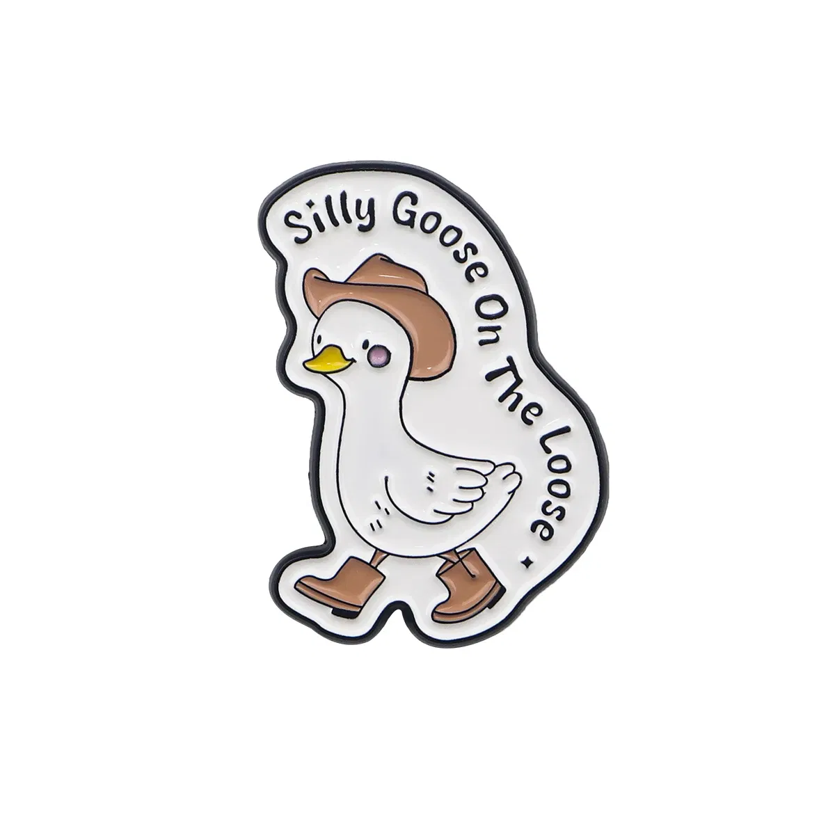 Metal color: pink - Cartoon Duck Possum Quotation Lapel Pins for Backpack Metal Enamel Pin Brooch on Clothes Men Women Badges Accessories Gift