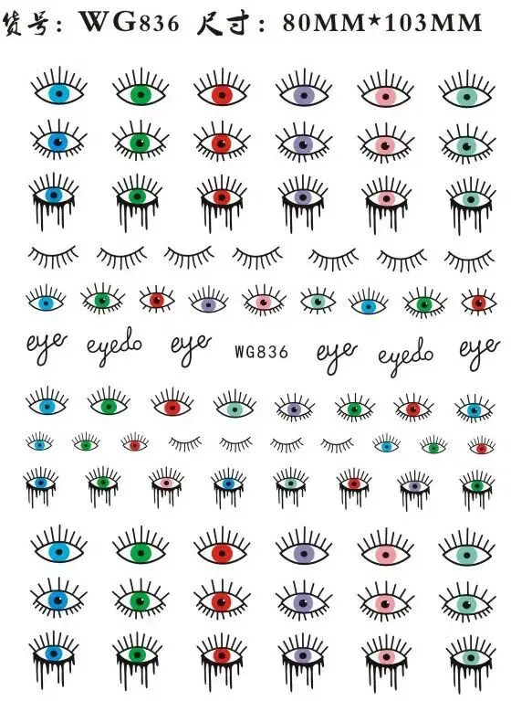 Color: Rose - 1Pc Christmas Stickers Santa Claus Snowflake Decals Catoon Image Muti- Pattern New Year Halloween Nail Art Stickers for Manicure