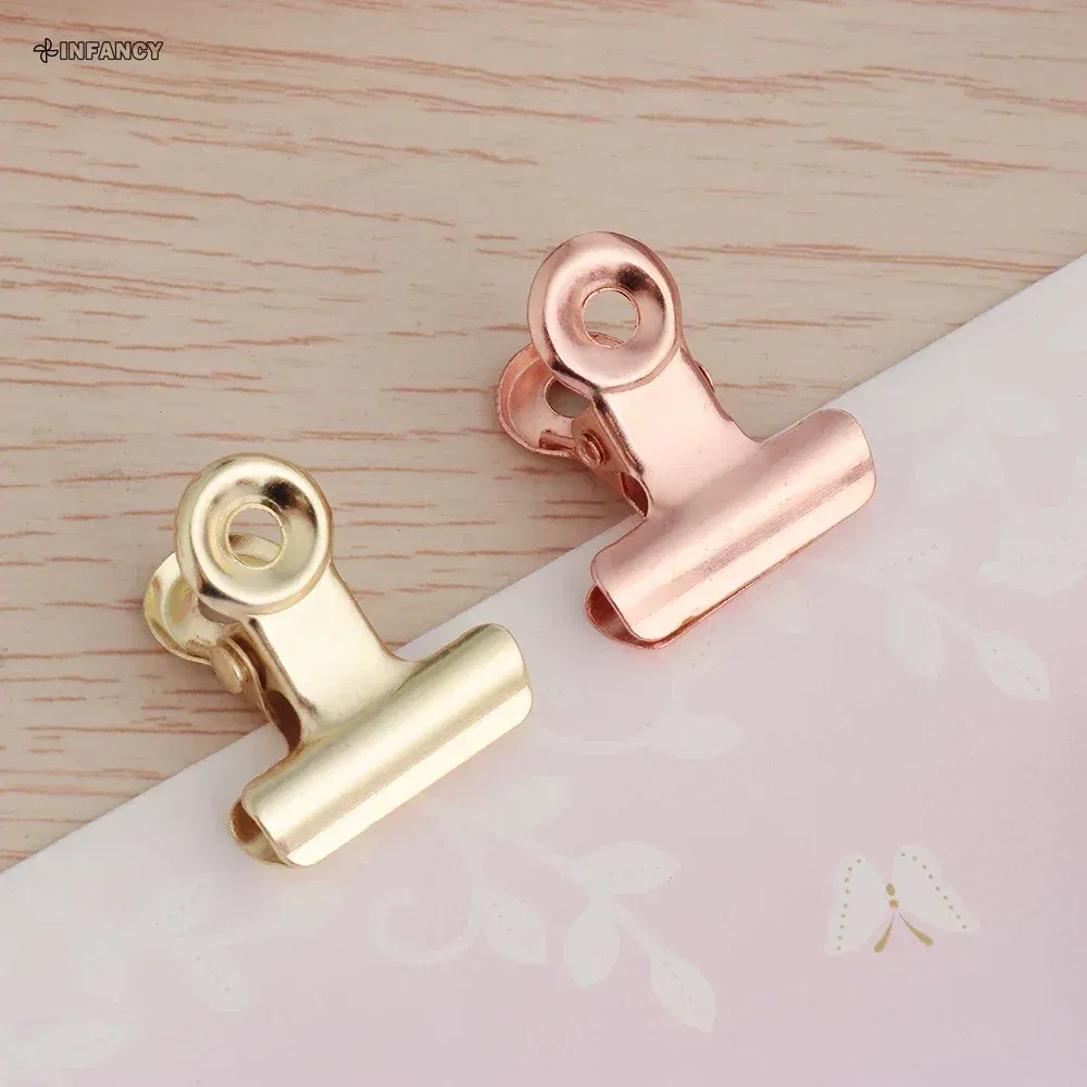 Color: Silver - 1PC Kitchen Food Sealing Bag Clips Stainless Steel Letter Paper Photo File Clamps School Office Calendar Binder Clip