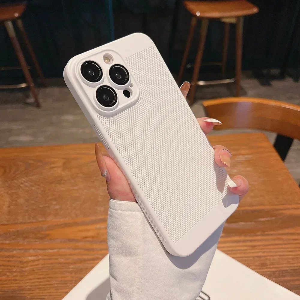 Color: Clear, Compatible-Phone Models: For iPhone 16 Pro, Ships From: CHINA - Breathable Heat Dissipation Cooling Case For iPhone 16 Pro Max 15 14 13 12 11 PC Hard Back Cover
