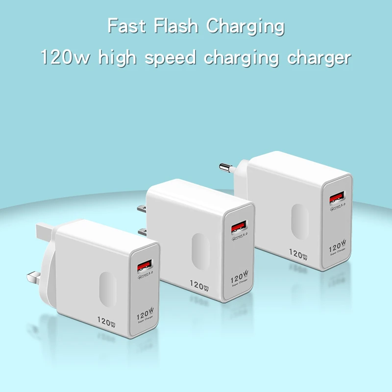 Plug Type: US - XIAOMI 120W USB Super Fast Charger Type C Phone Quick Charge 5.0 Power Adapter For iPhone iPad Samsung Huawei Oppo Oneplus