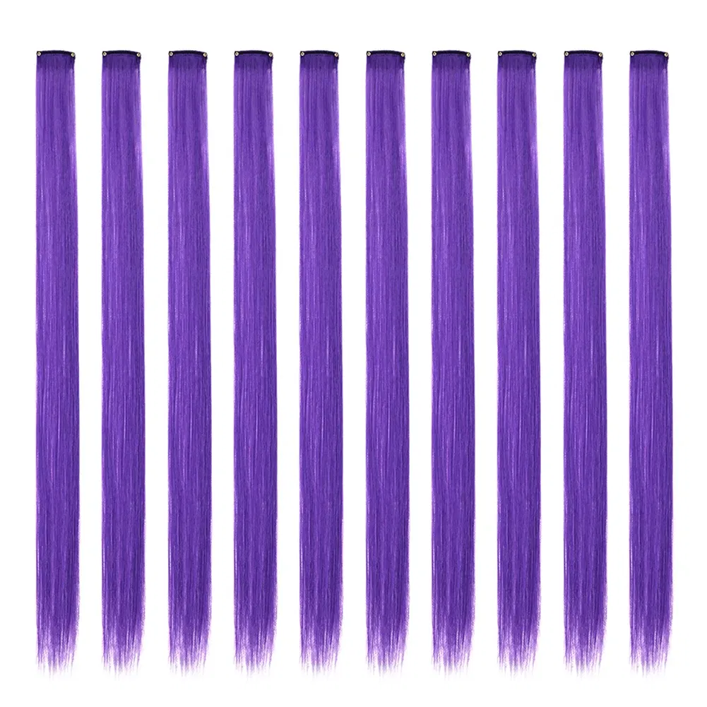 Color: T27/30/4, Stretched Length: 22inches, Ships From: CHINA - Synthetic 10 Pcs Straight Hair Extensions Clip in Hairpieces 22 Inch Hightlight Colorful Hair for Women Party Cosplay Gifts