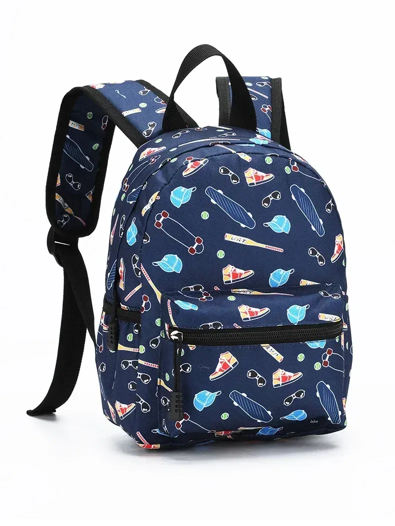 Color: GRAY, Size: 13 inches - Casual Kids Backpack Dinosaur School Bag Travel Rucksack Cartoon Kids Boy Girls Schoolbag Student Bookbag Children Daypack Bag