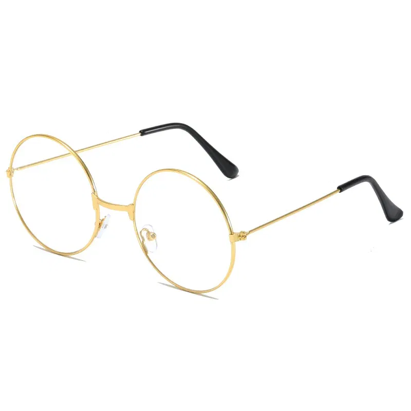 Frame Color: Khaki - Retro Round Frame Anti-blue Radiation Glasses Ultralight Men Women Blue Light Blocking Glasses Eyewear Computer Goggles