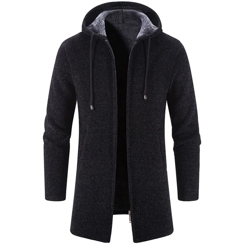 Color: Brown, Size: XXL - 2025 New Autumn Men's Long Sleeve Sweatshirts for Men with Zipper Hooded Mens Oversize Winter Top Jacket Coat Warm Streetwear