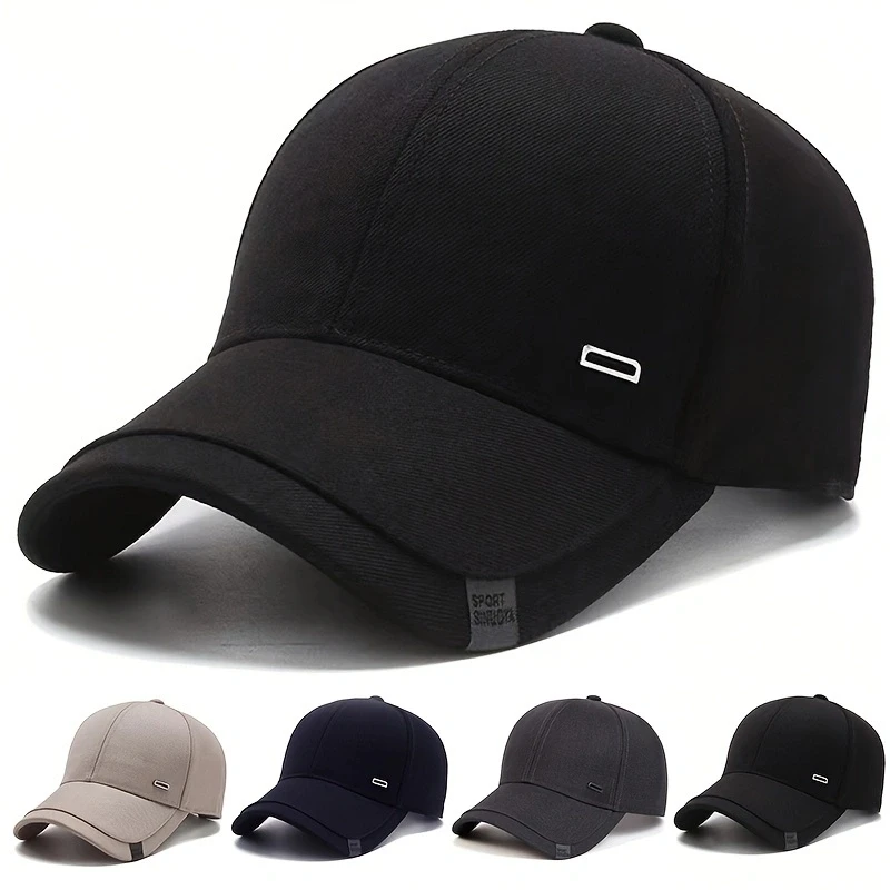 Color: Blue - Unisex Square Silver Buckle Label Baseball Caps Spring Autumn Outdoor Adjustable Casual Hats Sunscreen Hat
