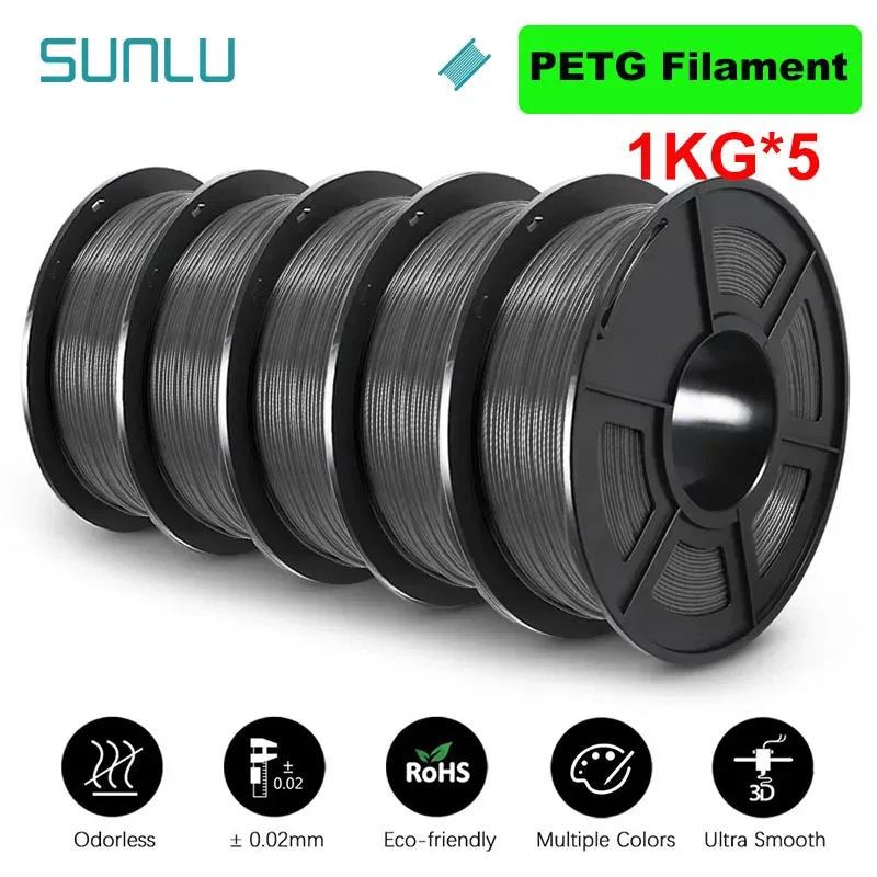 Color: Tran-Violet, Ships From: CHINA - Top 5KG 3D PLA/PETG/PLA PLUS/Clear Filament 1.75mm 5Roll 1KG 3D Printer Neatly Wound 3D Filament for 3D Printer& 3D Pen