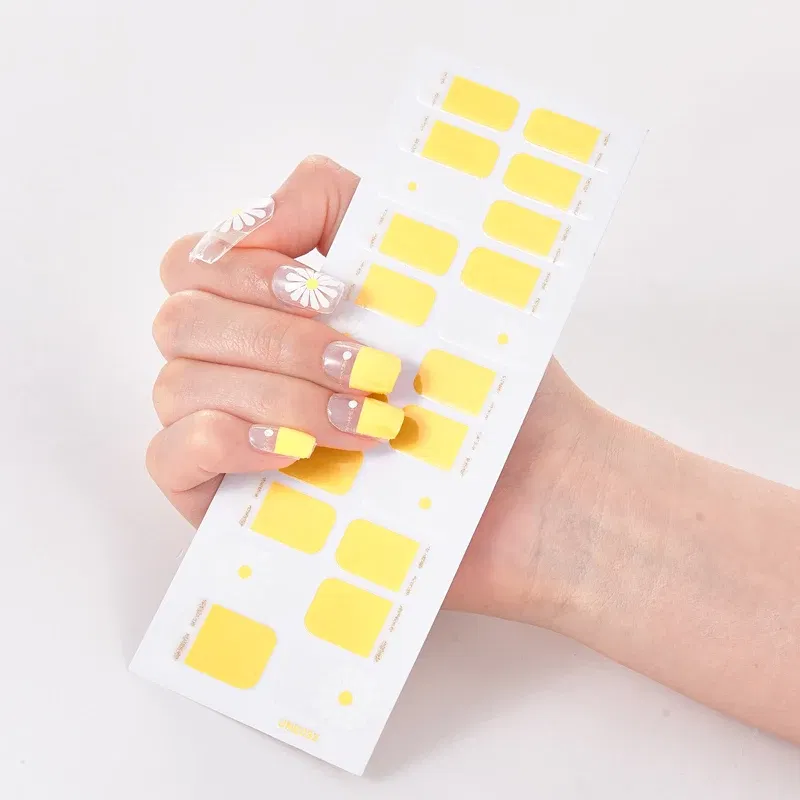 Color: Honeydew - 22 Tips/Sheet Solid Color And Striped Manicure Designer Nail Decals Nailart Sticker Full Beauty Nail Tape Manicure Self Adhesive