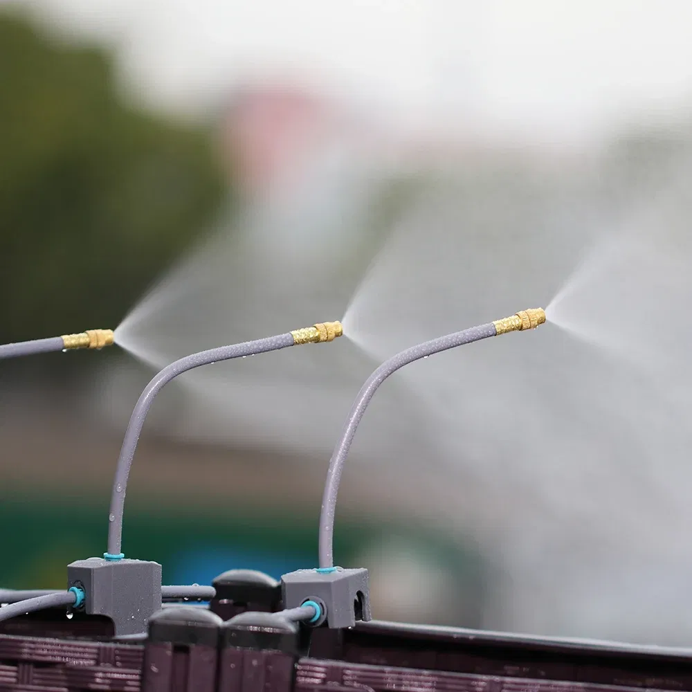 Color: WHITE - 20-50CM New Adjustable Brass Spray Sprinklers Nozzle Extension 360?° Misting Systems Garden Lawn Watering Irrigation Quick Push