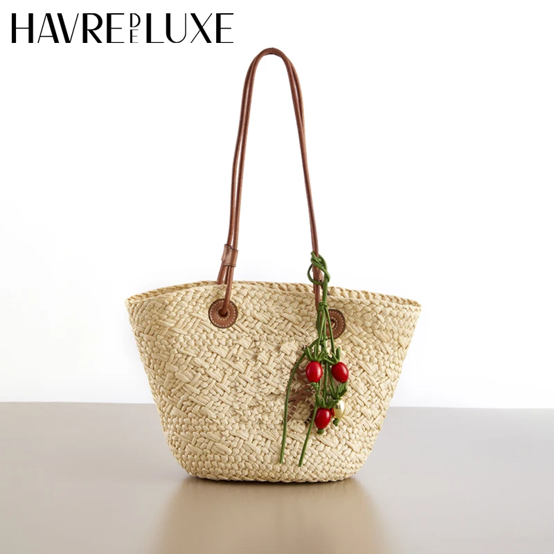 Color: Red Wine - Cowhide bag charm exquisite tomato string pendant woman all-match cute backpack pendant bag accessories