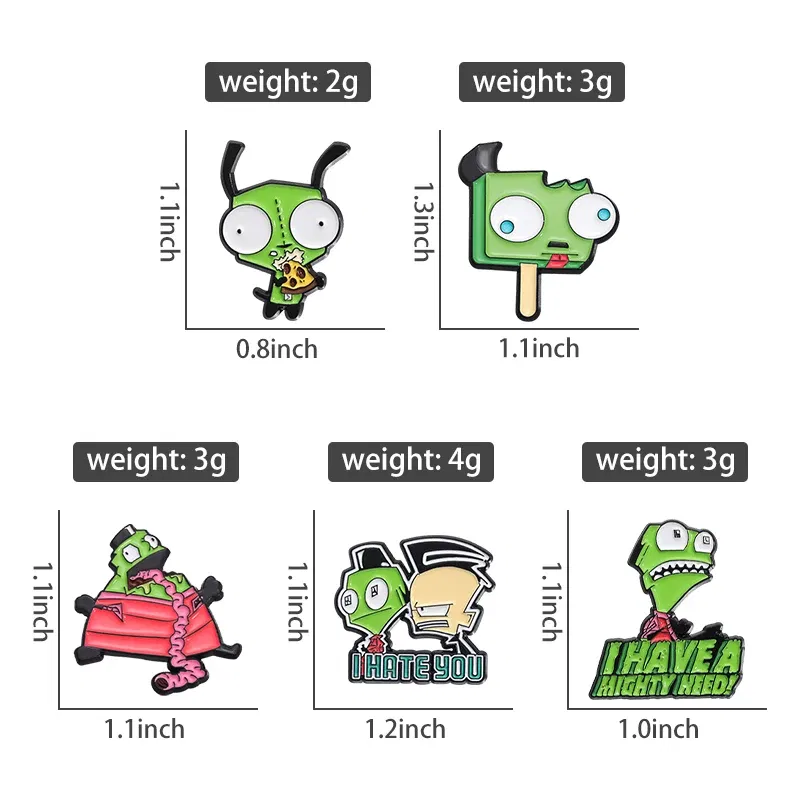 Metal color: Blue Zinc Plated - Cartoon Anime Brooch Enamel Pins Custom Metal Animal Badges Lapel Accessories Sweater Women Men Jewelry Gift Friends Wholesale