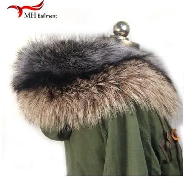 Color: SKY BLUE, Size: S - 100% Real Raccoon Fur Scarf Coat Collar Ladies Winter Luxury Authentic Raccoon Warm Neck Shawl Coat Collar Furry Shawl Women