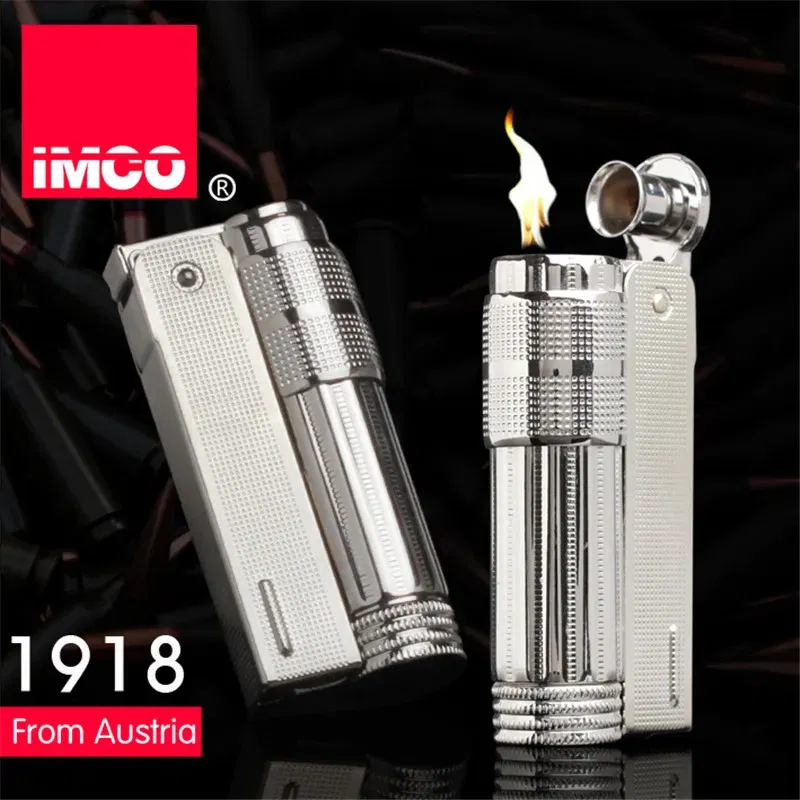 Color: Orange - Original IMCO Lighter Old Gasoline Flint Lighter Windproof Stainless Steel Cigarette Petrol Oil Lighter Inflated Gadgets Man