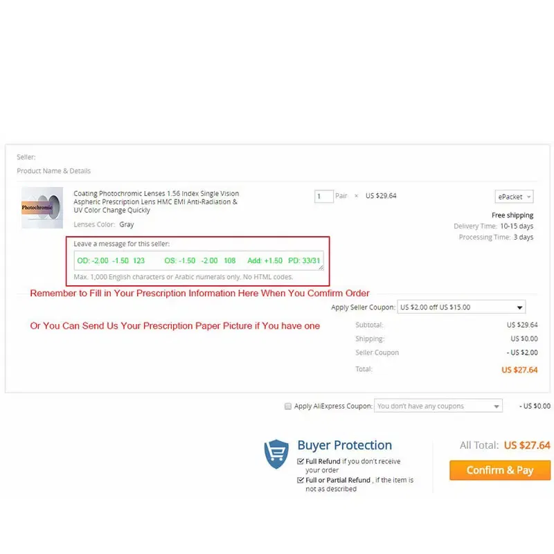 Lenses Color: GRAY, Lens Index: 1.56 - A Pair Progressive Multi-focus & Photochromic & Anti-Blue Ray Optical Lens Myopia Presbyopia 1.56 1.61 1.67 Index