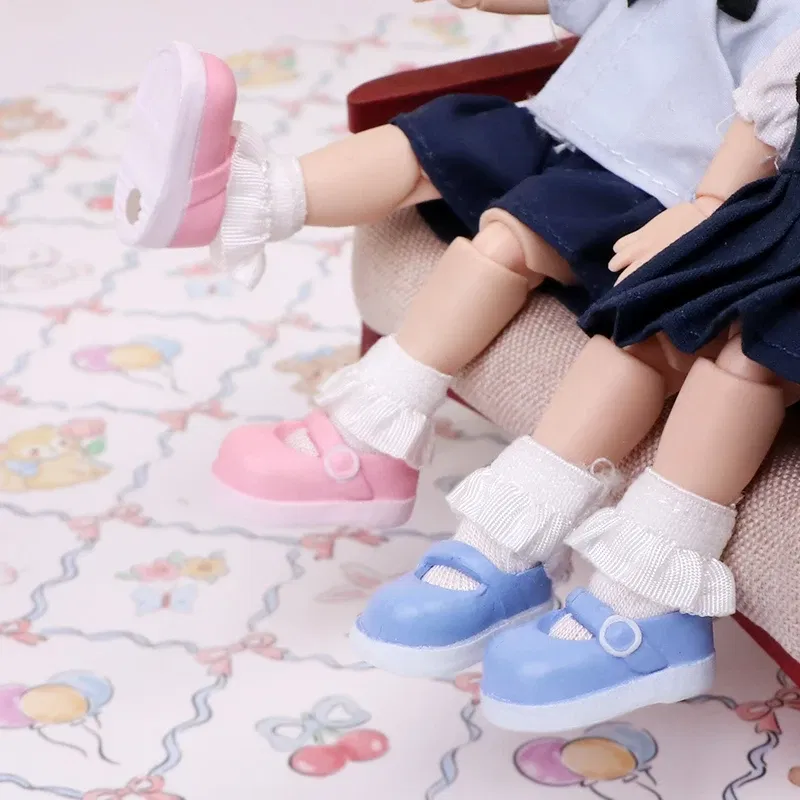 Color: SKY BLUE, Size: Other - Plastic OB11 Student Shoes Obitsu 11 Doll Shoes ob11 Doll Pointy Toe Shoes Diy Toys For dod Ddf Body9 1/12 Bjd Gsc Bjd Doll