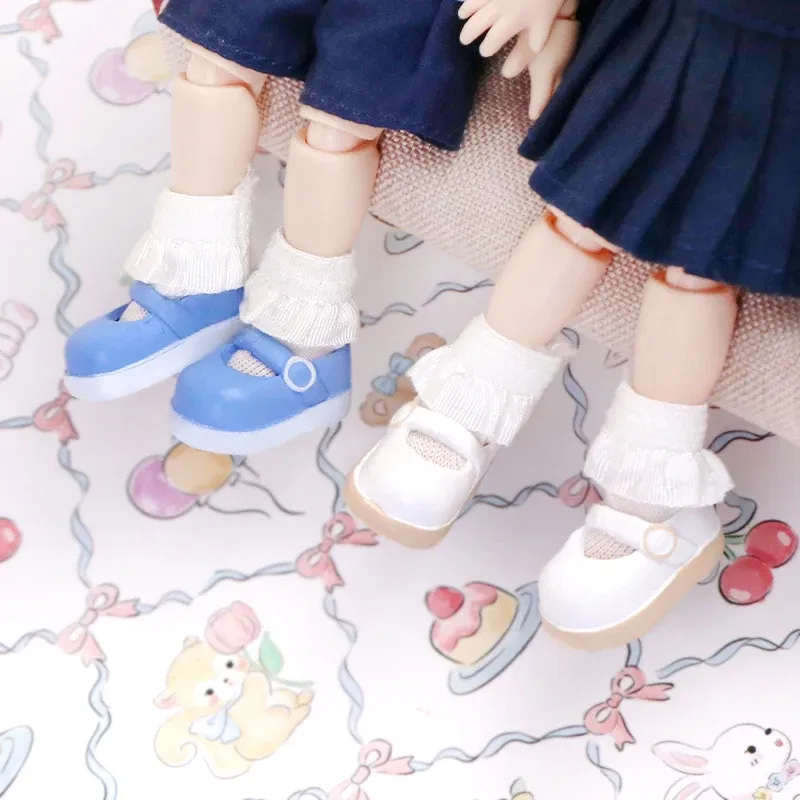 Color: SKY BLUE, Size: Other - Plastic OB11 Student Shoes Obitsu 11 Doll Shoes ob11 Doll Pointy Toe Shoes Diy Toys For dod Ddf Body9 1/12 Bjd Gsc Bjd Doll