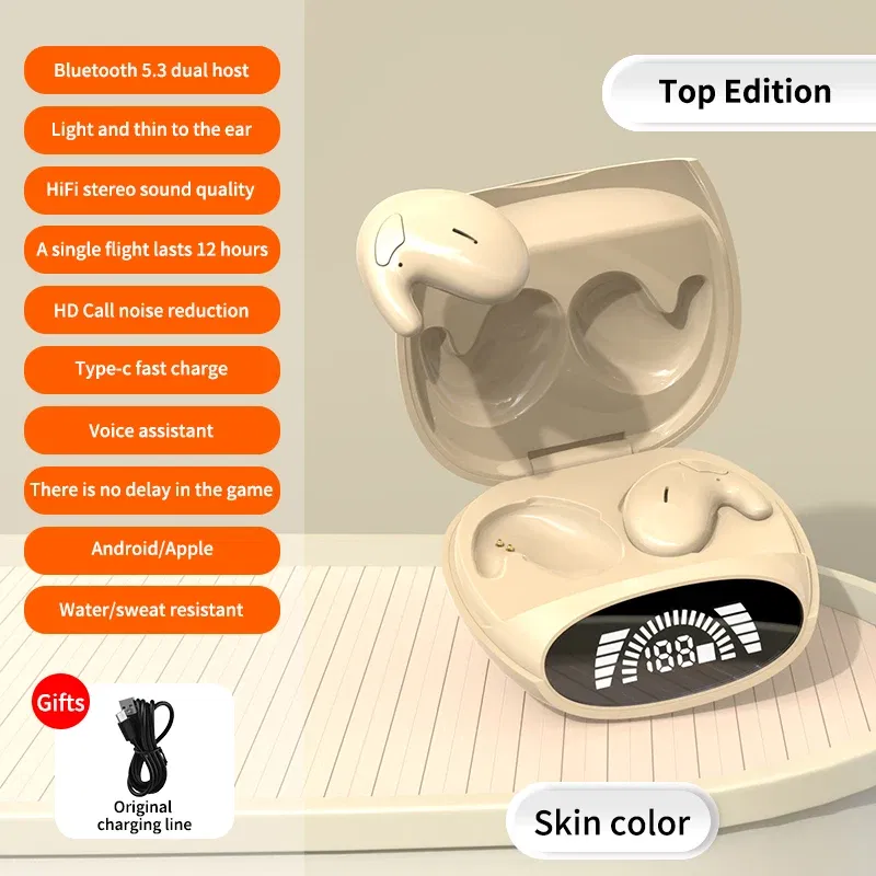 Color: Blue, Ships From: CHINA - Sleep Invisible Earbuds Tiny Mini Headphones Hidden Noise Cancelling TWS Wireless Headsets Sports Stereo Bluetooth 5.3 Earphone