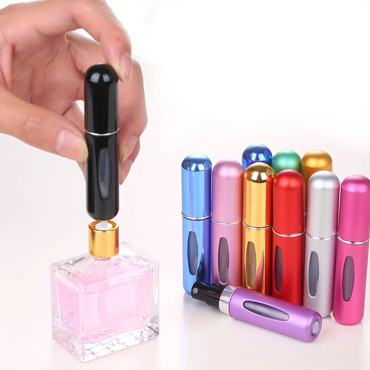 Color: multi - 5ml Perfume Refill Bottle Portable Mini Refillable Spray Jar Scent Pump Empty Cosmetic Containers Atomizer for Travel Tool Hot