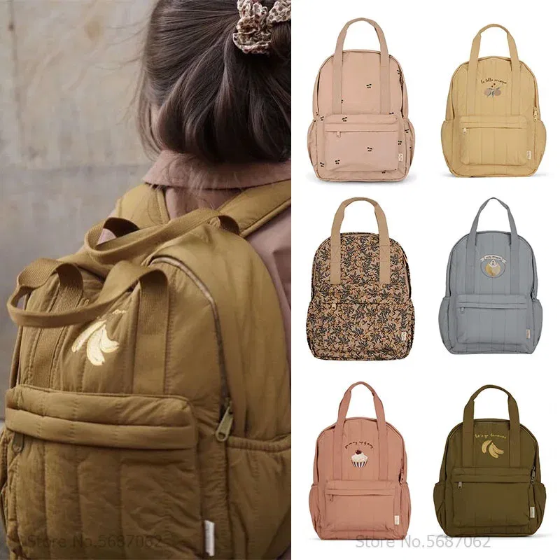 Color: Navy Blue - KS Baby Backpack Kids Schoolbag Kindergarten Bags Brand Cherry Lemon Children's Boys Girls Mom Traveling Storage Bag Wholesale