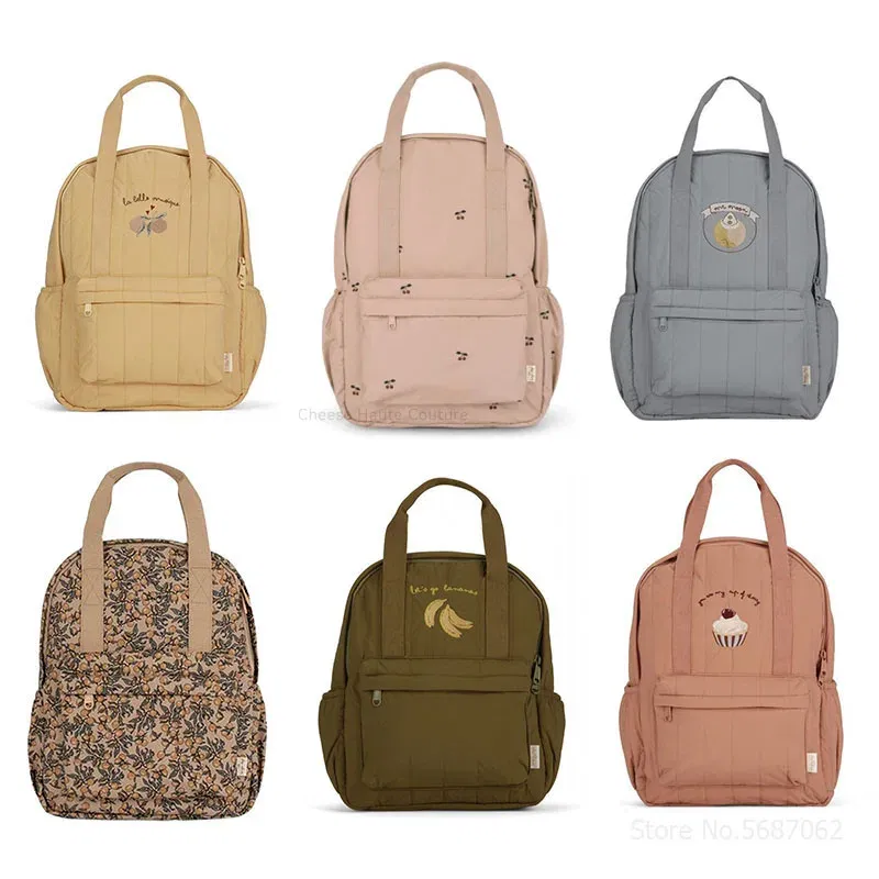 Color: Navy Blue - KS Baby Backpack Kids Schoolbag Kindergarten Bags Brand Cherry Lemon Children's Boys Girls Mom Traveling Storage Bag Wholesale
